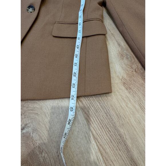J.Crew Regent Blazer – Camel – Size 4P – Tailored Wool Blend with Flannel Collar - Picture 11 of 16
